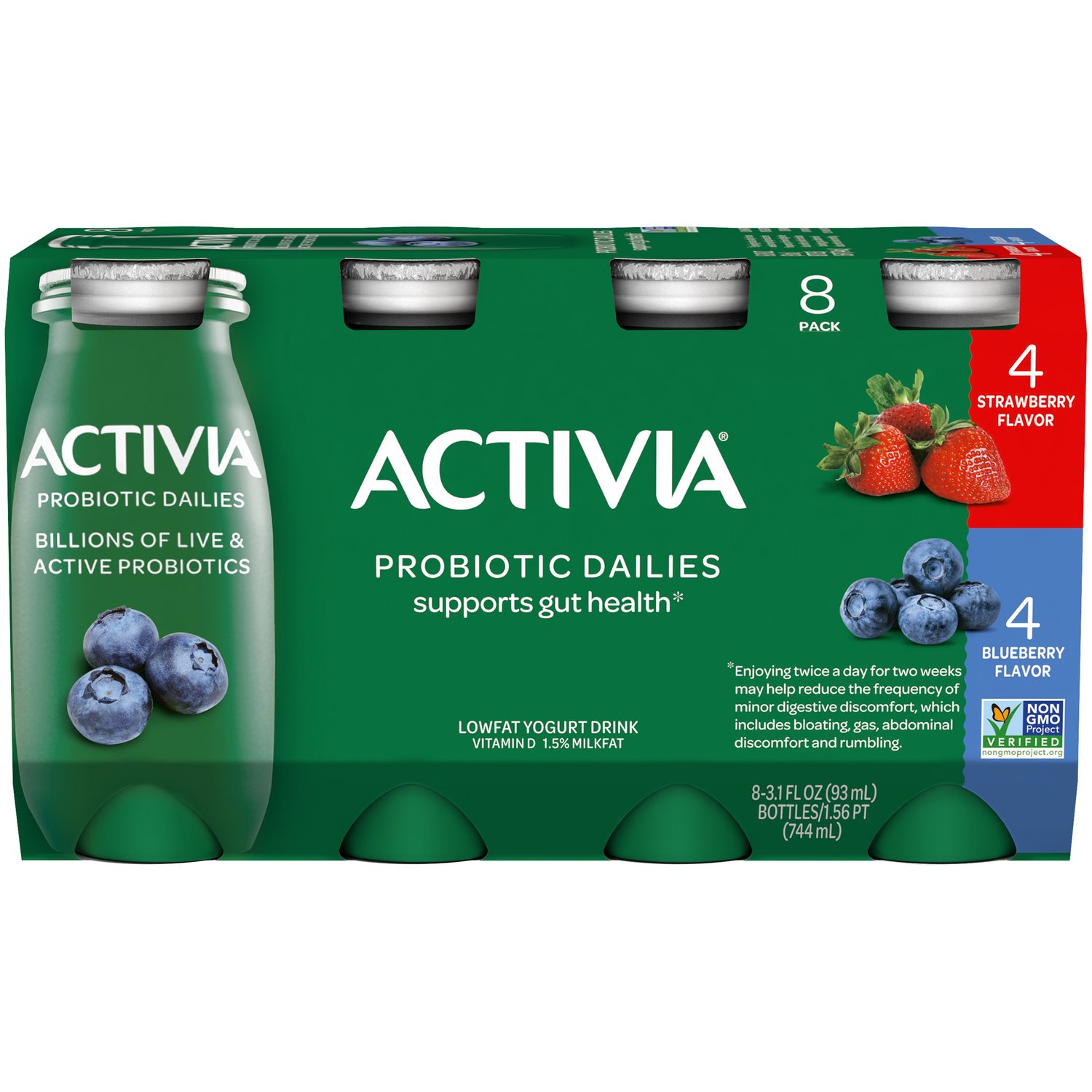 Activia Probiotic Dailies Vanilla Lowfat Probiotic Yogurt Drinks, 3.1 fl  oz, 8 Count