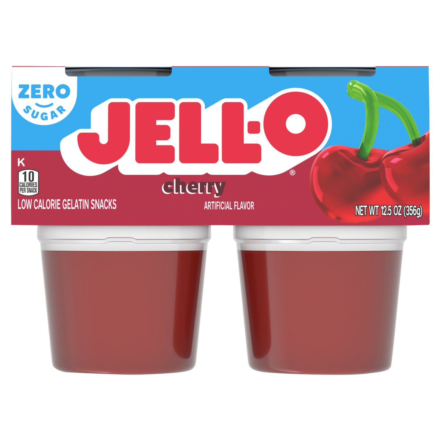 Jell-O Zero Sugar Cherry Low Calorie Gelatin Snacks, 4 count Jell-O Zero Sugar Cherry Low Calorie Gelatin Snacks, 4 count