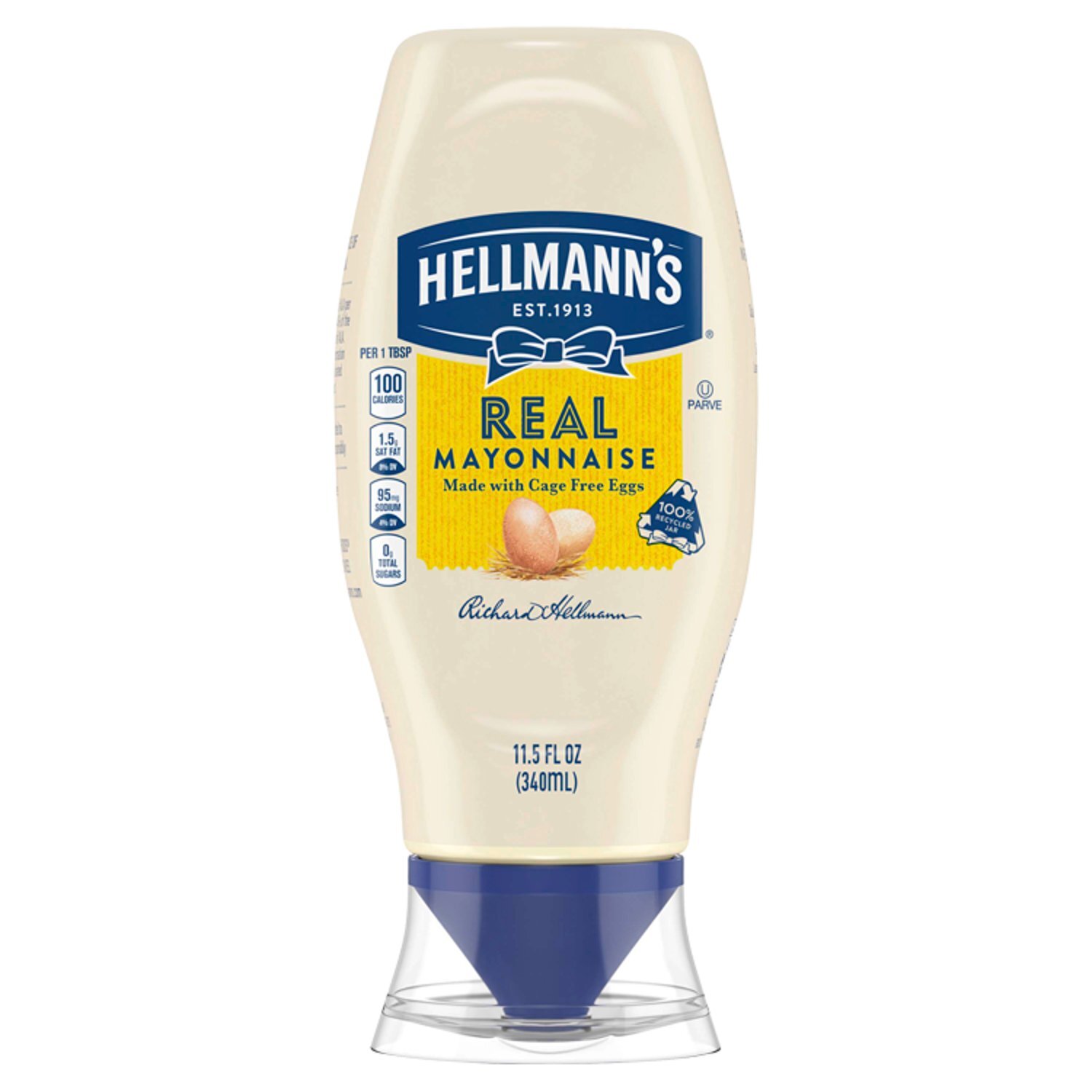Hellmann's Real Mayonnaise Real Mayo Squeeze Bottle 11.5 oz Hellmann's Real Mayonnaise Real Mayo Squeeze Bottle 11.5 oz
