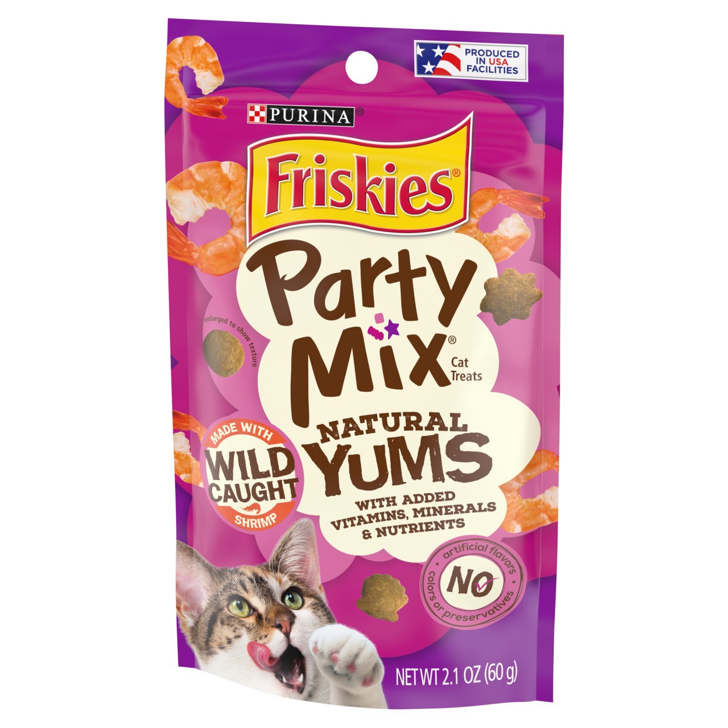 Purina Friskies Party Mix Natural Yums Cat Treats, 2.1 oz Image 9 of 9