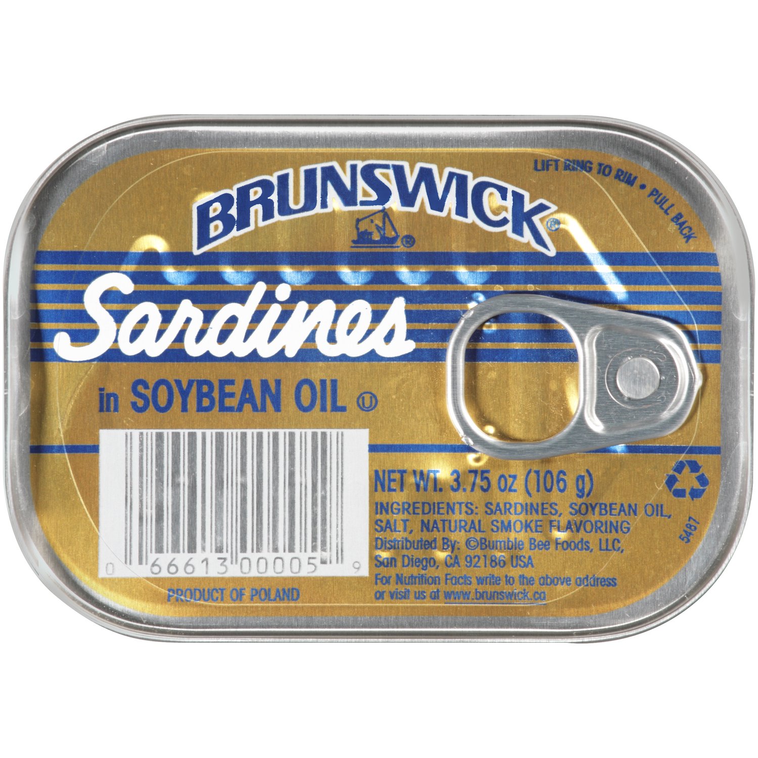 Beach Cliff Sardines in Water, 3.75 oz Can, Shelf Stable Canned