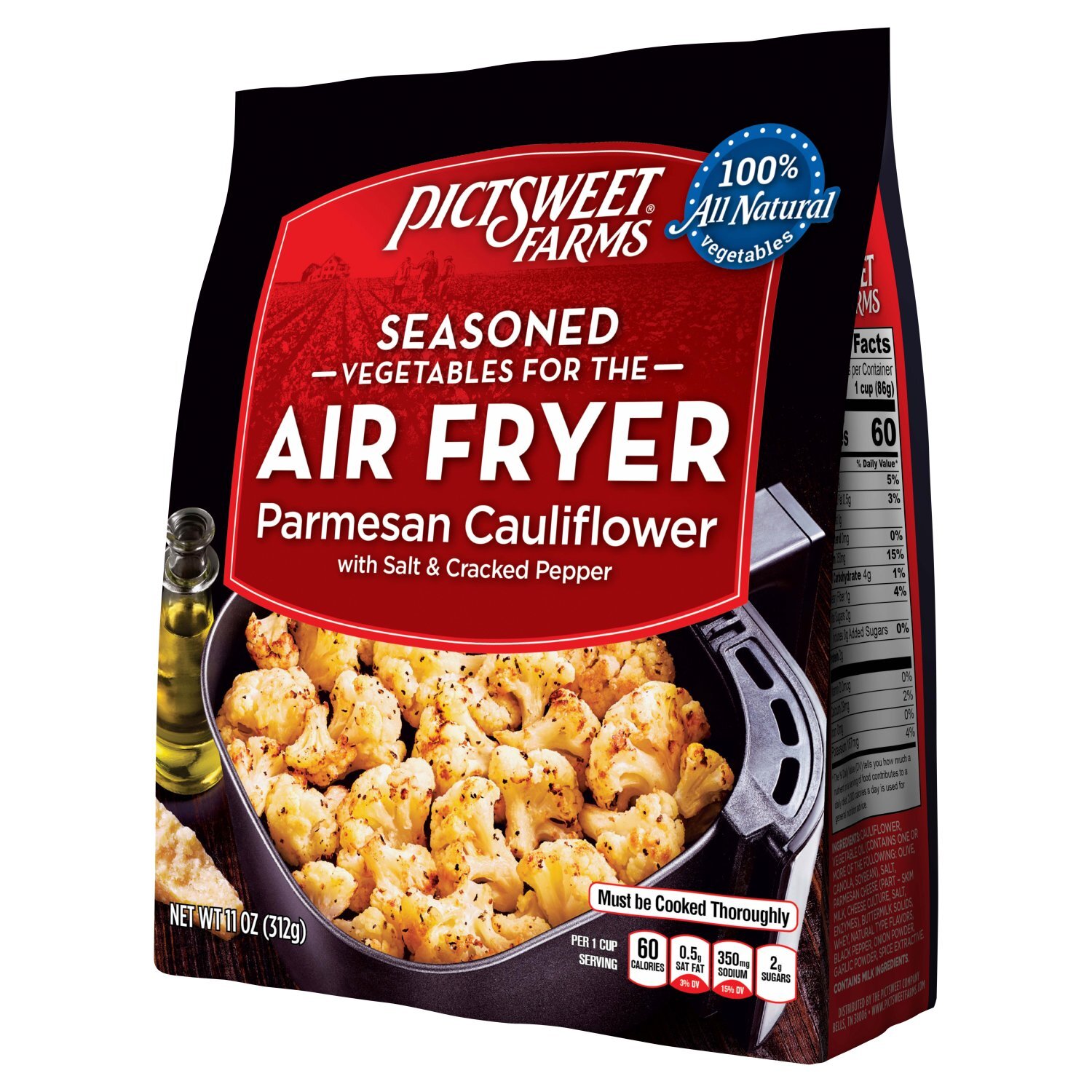 Pictsweet Farms Seasoned Vegetables for the Air Fryer Parmesan Cauliflower, 11 oz Image 8 of 8