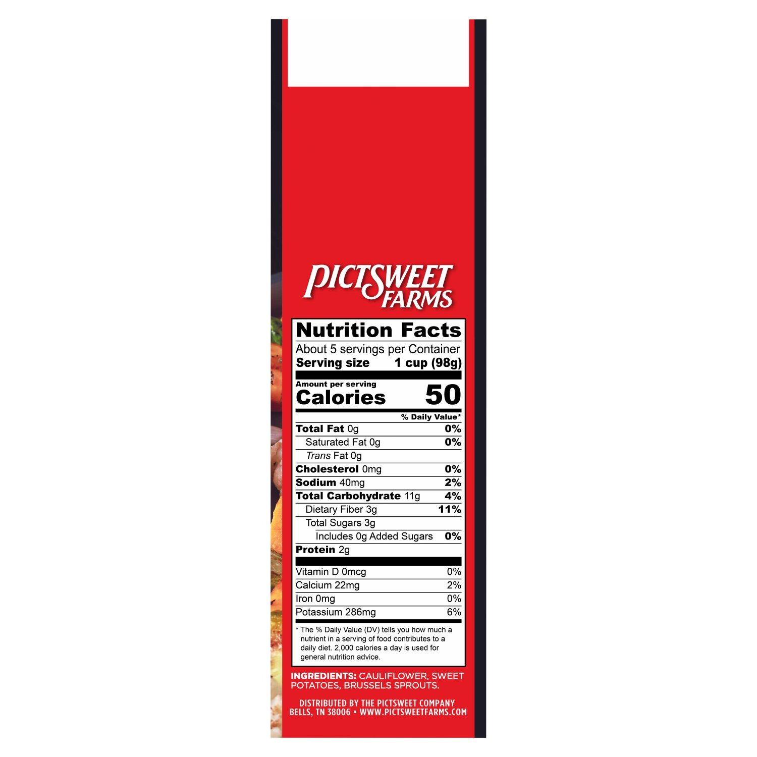 Pictsweet Farms Vegetables for Roasting Cauliflower, Sweet Potatoes & Halved Brussels Sprouts, 18 oz Image 6 of 8
