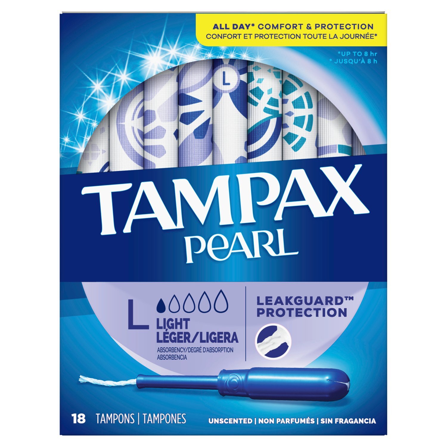 TAMPAX Pearl Light Absorbency Unscented Tampons, 18 count TAMPAX Pearl Light Absorbency Unscented Tampons, 18 count