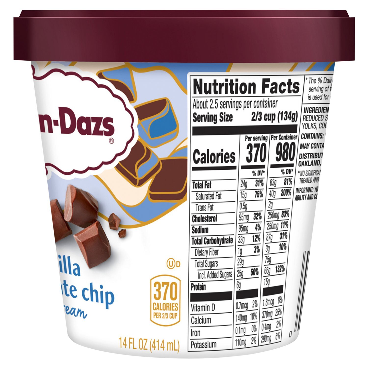 Häagen-Dazs Vanilla Chocolate Chip Ice Cream, 14 fl oz - Fairway
