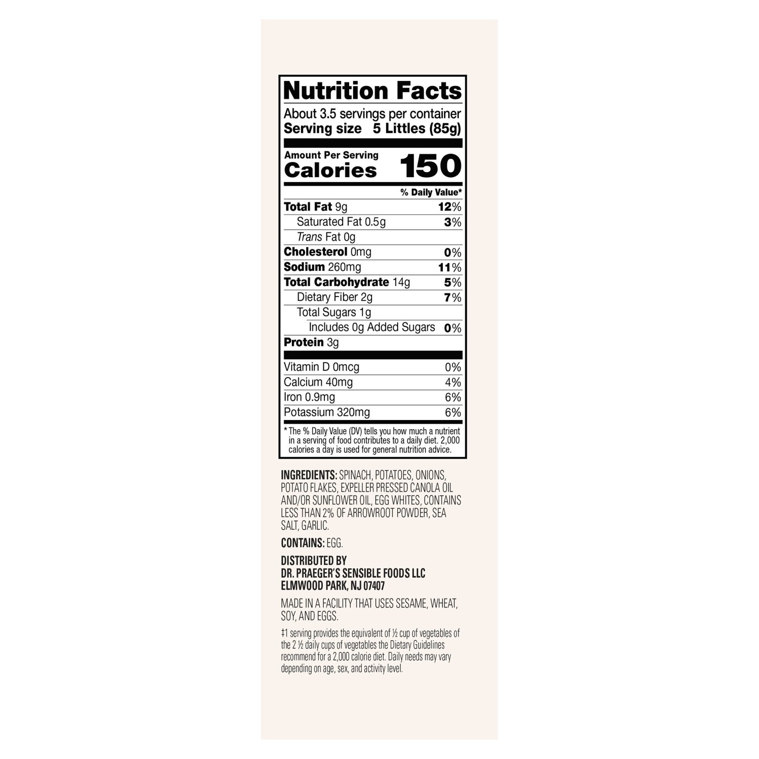 Dr. Praeger's Spinach Littles Veggies, 10 oz Image 6 of 9