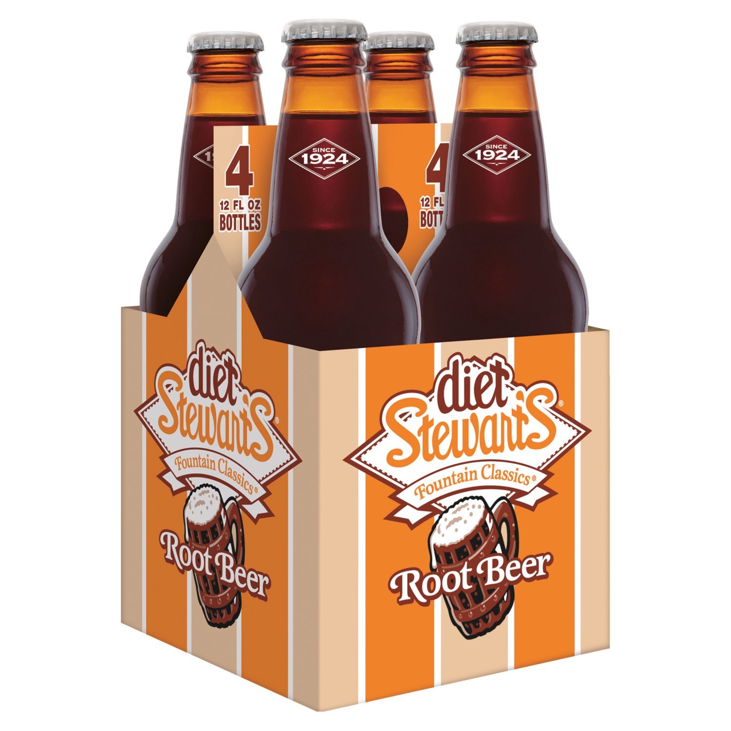 Stewart's Fountain Classics Diet Root Beer, 12 fl oz, 4 count Image 6 of 6
