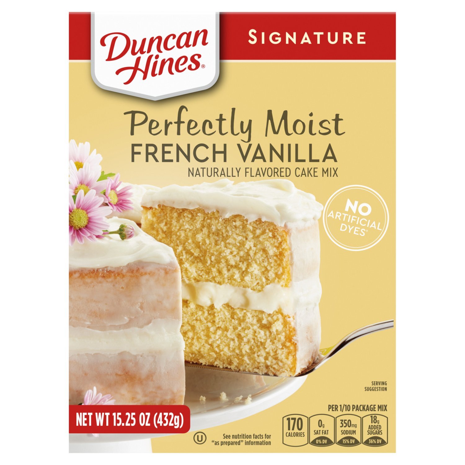 Duncan Hines Signature Perfectly Moist French Vanilla Cake Mix, 15.25 oz Image 2 of 10