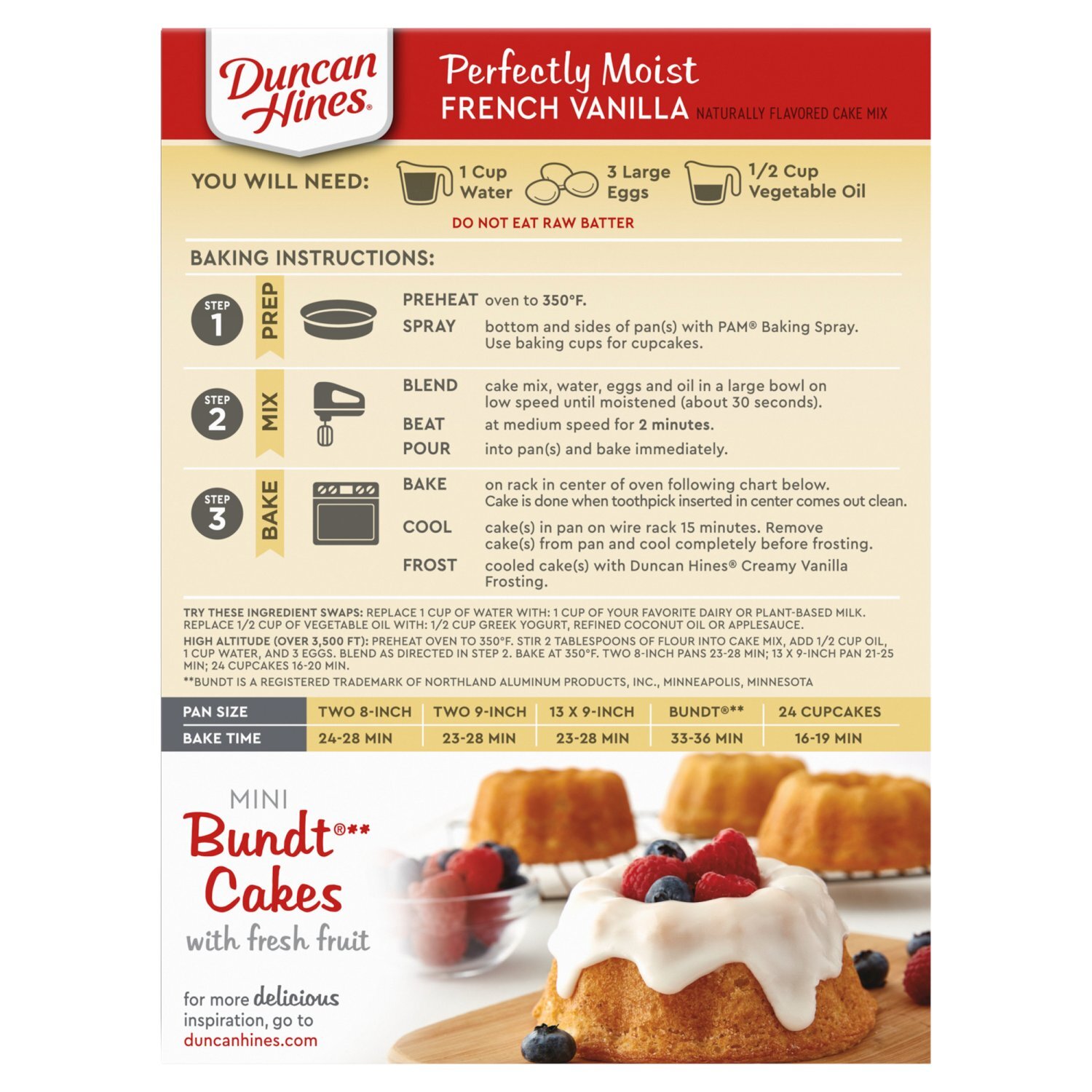 Duncan Hines Signature Perfectly Moist French Vanilla Cake Mix, 15.25 oz Image 5 of 10