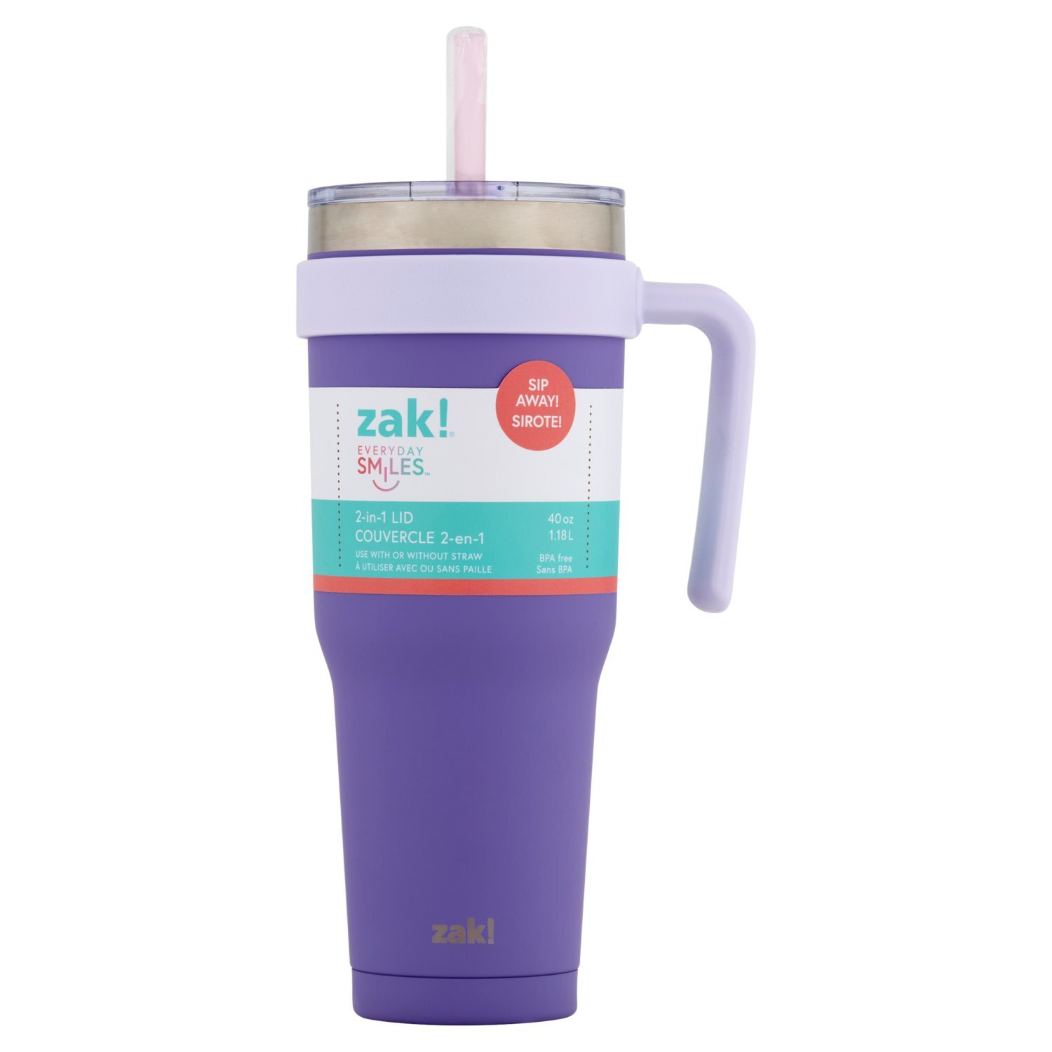 Zak! Everyday Smiles 15 oz Leak-Proof Tumbler - ShopRite