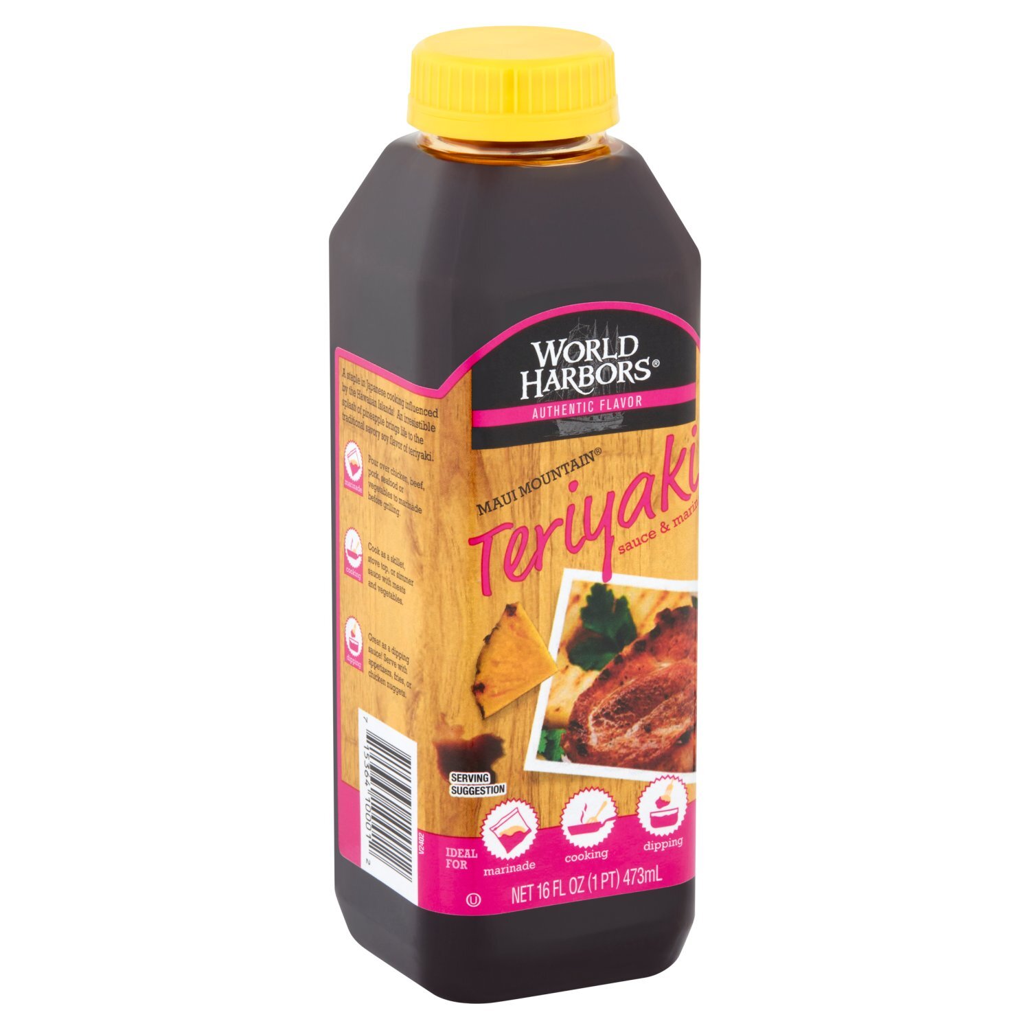 World Harbors Maui Mountain Teriyaki Sauce & Marinade, 16 fl oz