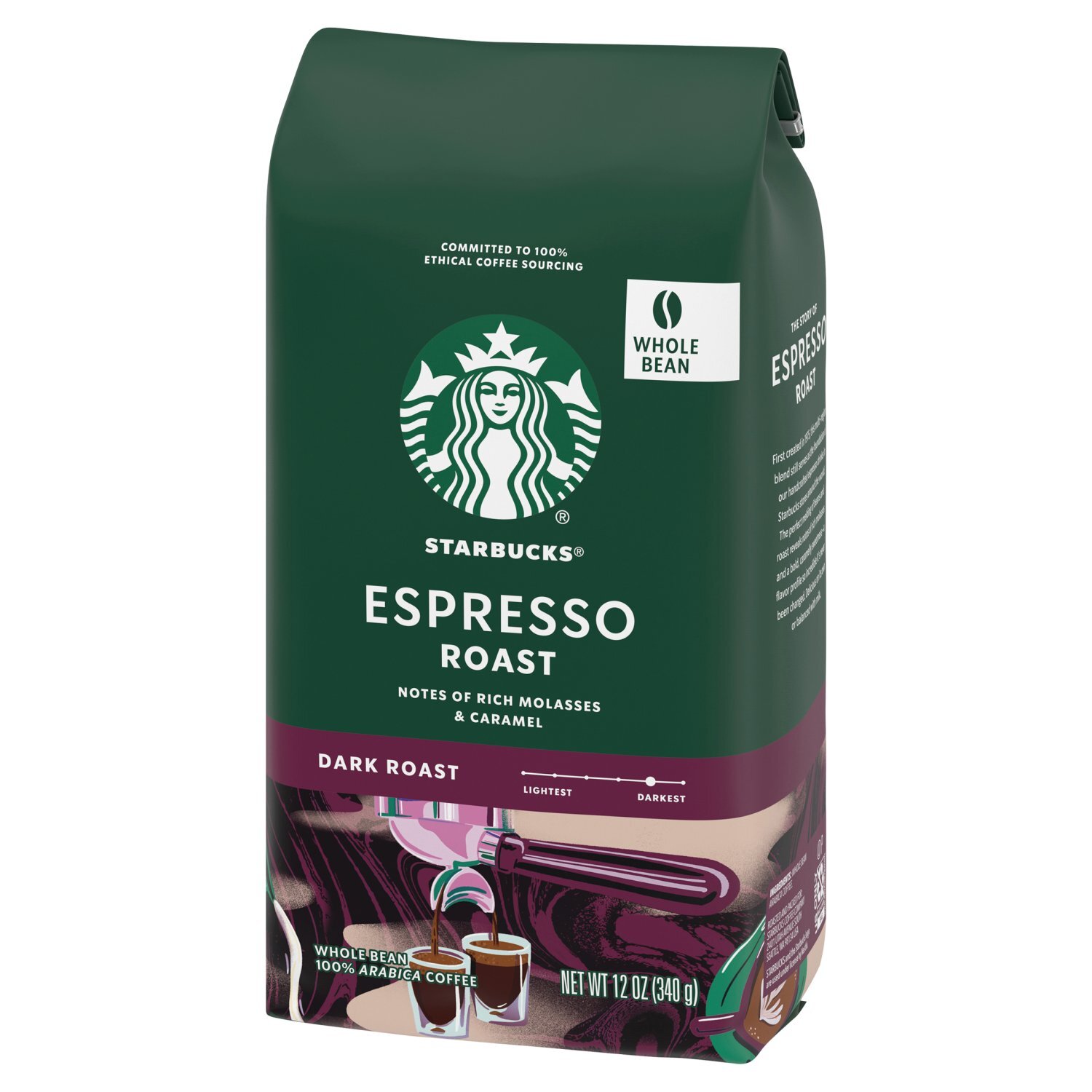Starbucks Espresso Dark Roast Whole Bean Coffee, 12 oz - Fairway