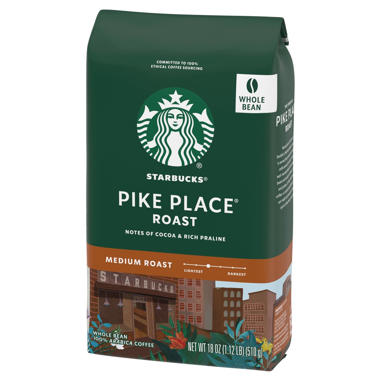 Starbucks Pike Place Medium Roast Whole Bean Coffee, 18 oz - Fairway