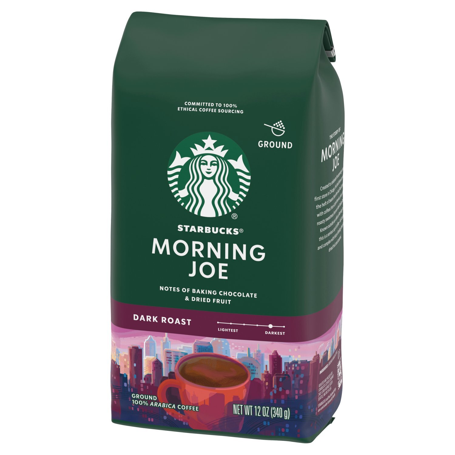 Starbucks Morning Joe Dark Roast Ground Coffee, 12 oz - Gourmet