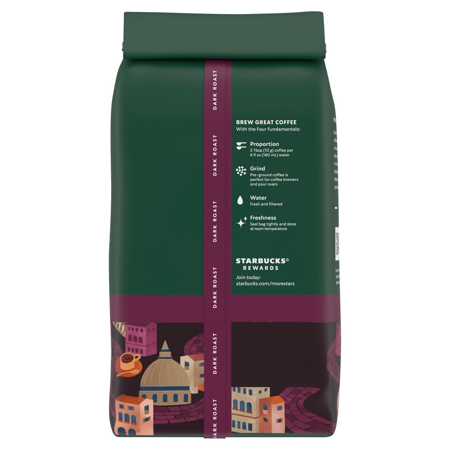 Starbucks Dark Italian Roast 100% Arabica Ground Coffee, 12 oz Image 4 of 8