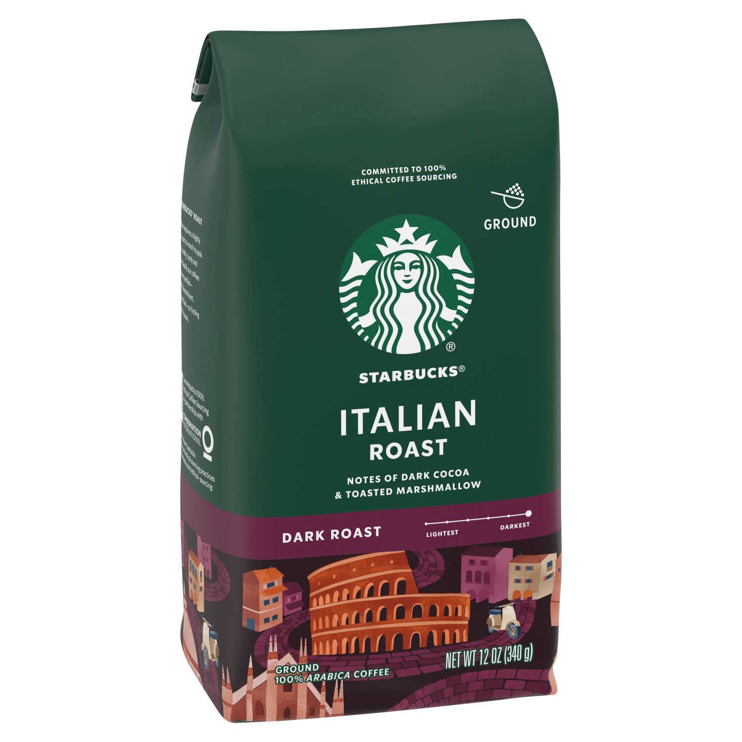 Starbucks Dark Italian Roast 100% Arabica Ground Coffee, 12 oz Image 7 of 8