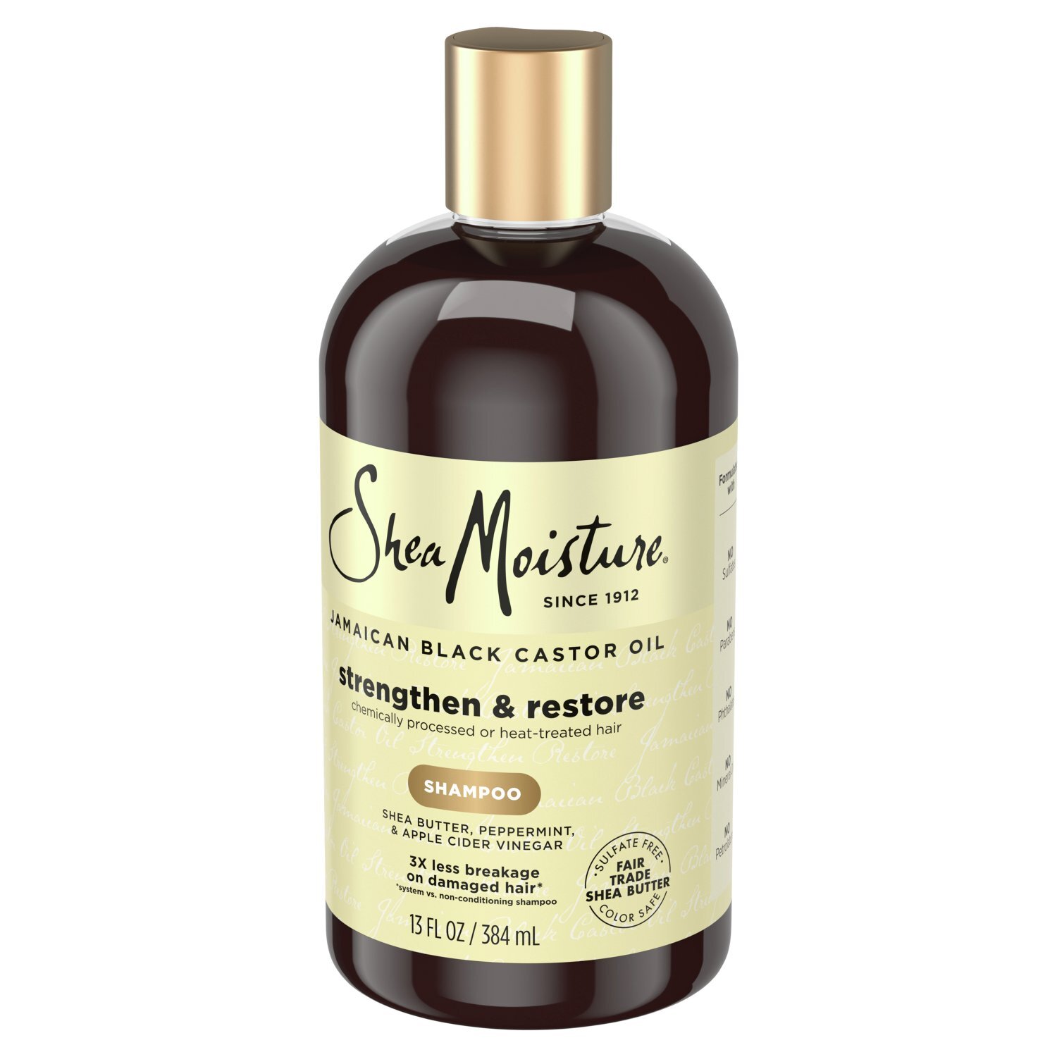 SheaMoisture Strengthen & Restore Jamaican Black Castor Oil Shampoo, 13 fl oz Image 10 of 10