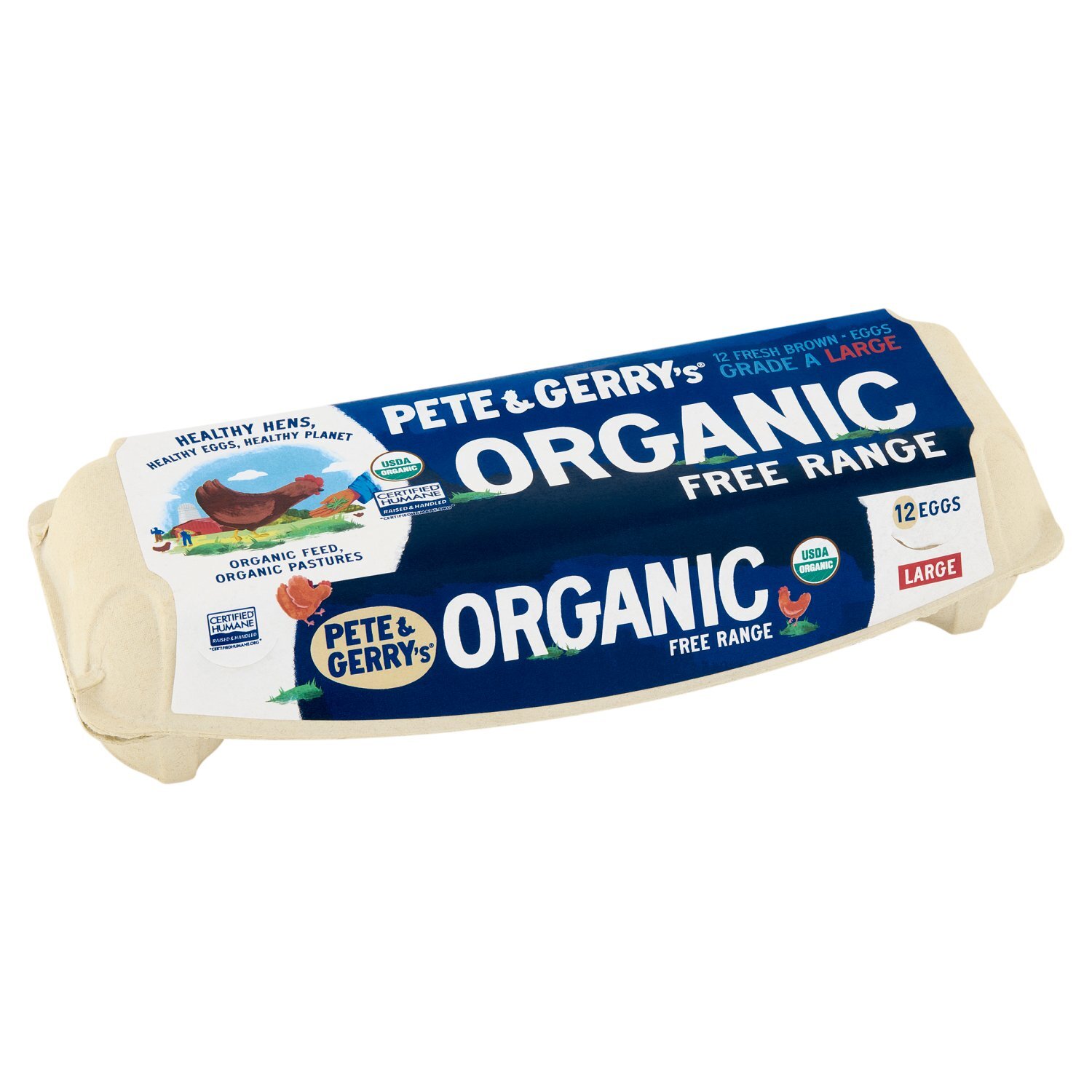 Pete and Gerry's Organic Free Range Fresh Brown Large Eggs, 12