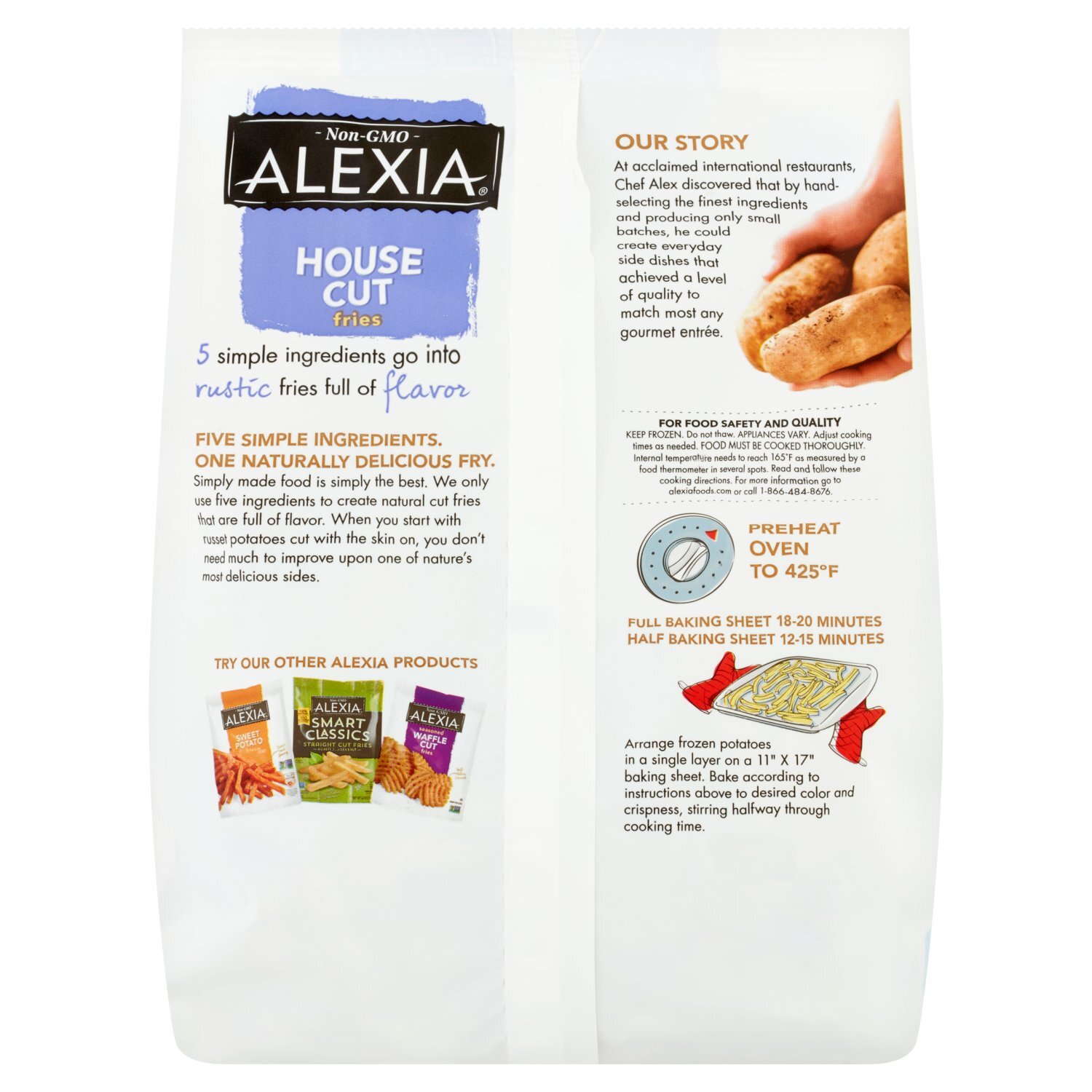 Alexia House Cut Fries with Sea Salt, 28 oz Image 4 of 5