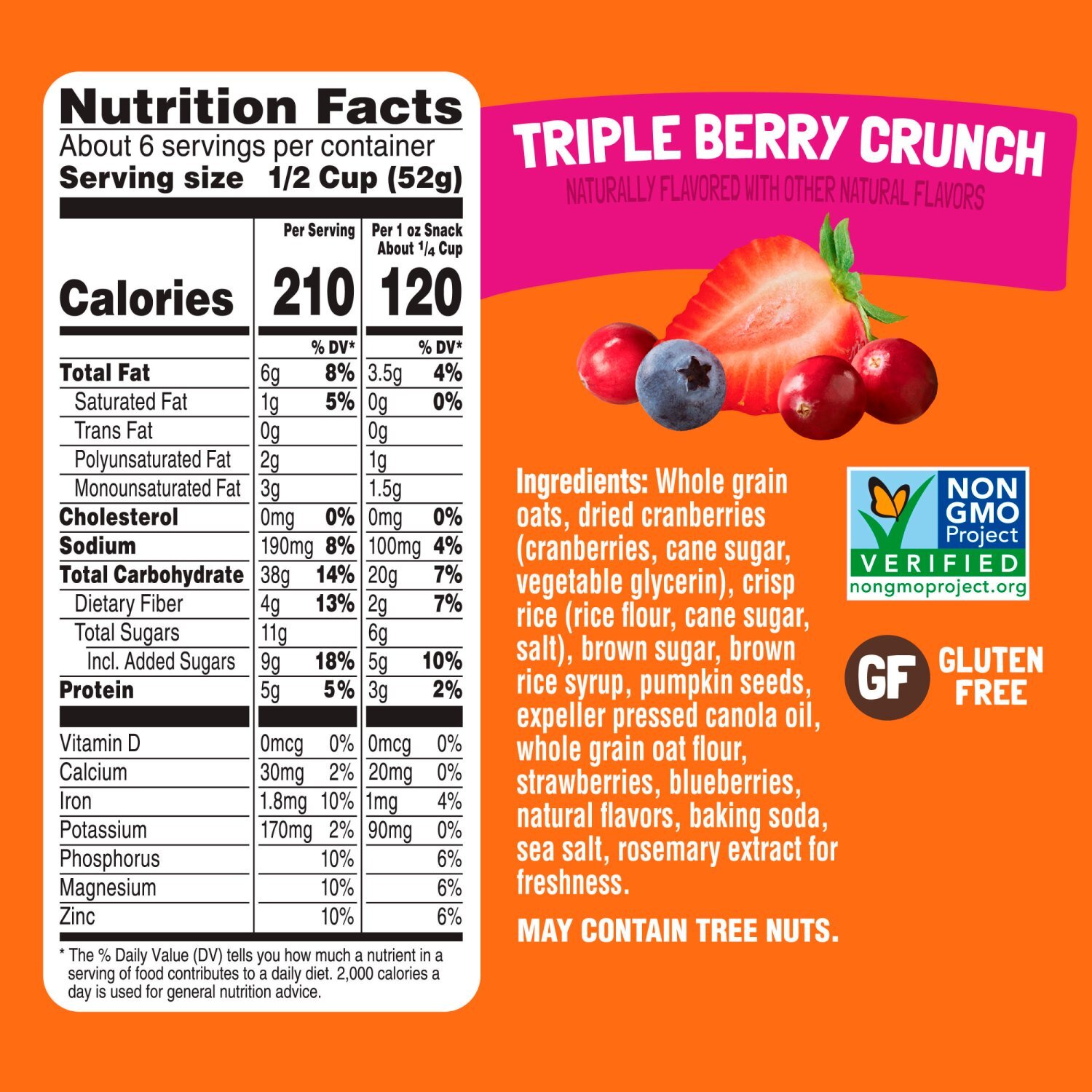 Bear Naked Triple Berry Crunch Granola, 5g Protein, Fiber, 12  oz Bag Image 8 of 11