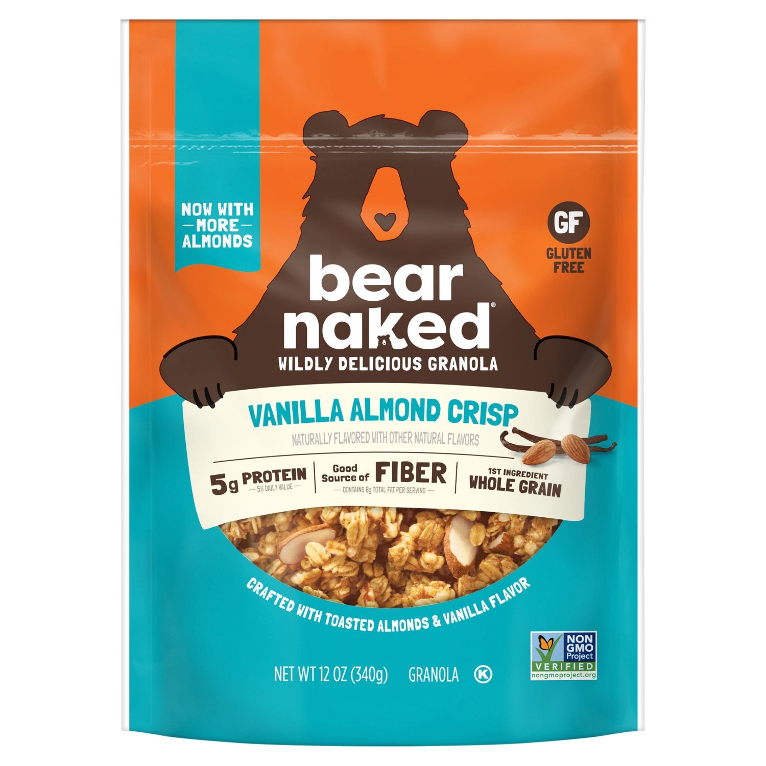 Bear Naked Vanilla Almond Crisp Granola, 5g Protein, Fiber, 12  oz Bag Image 2 of 11