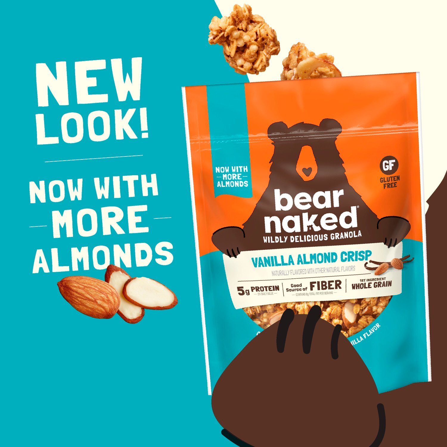 Bear Naked Vanilla Almond Crisp Granola, 5g Protein, Fiber, 12  oz Bag Image 3 of 11