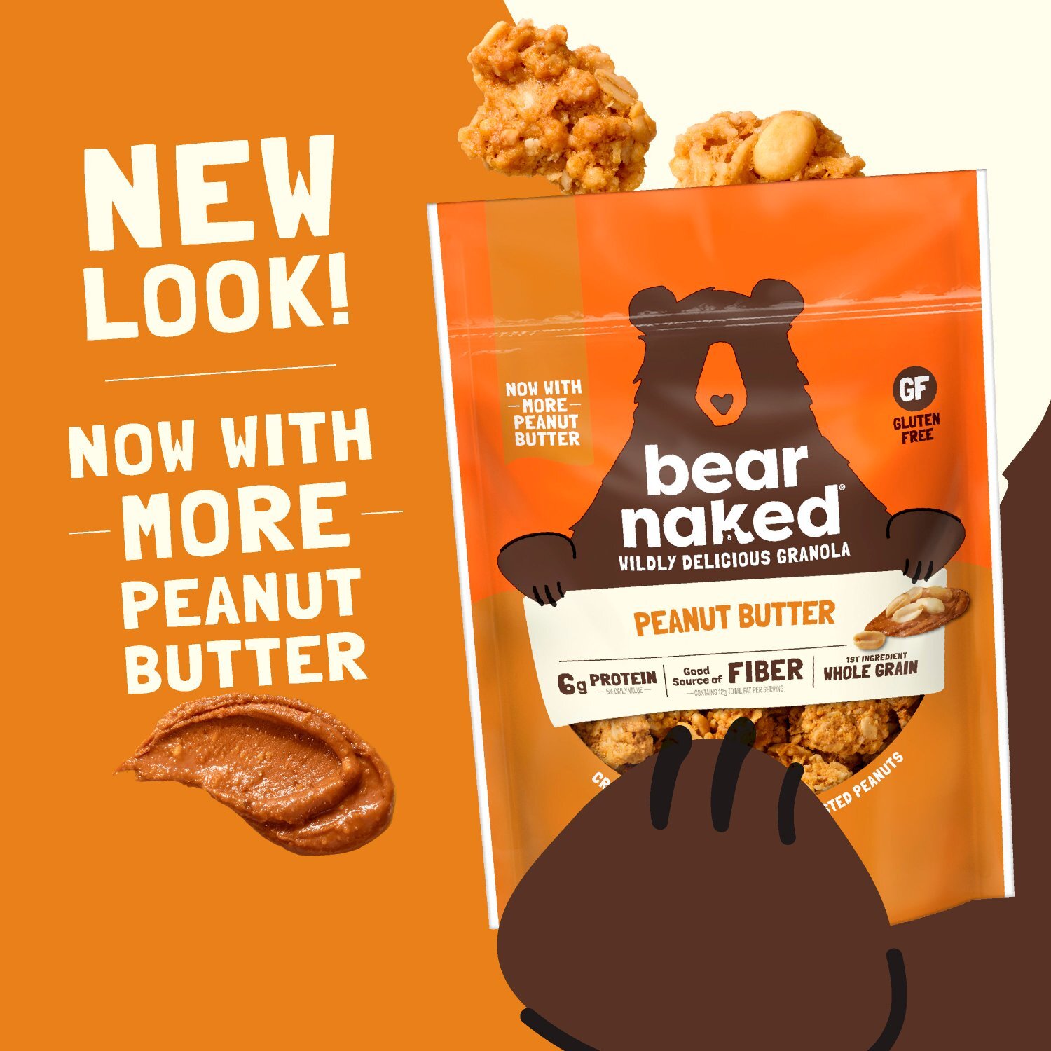 Bear Naked Peanut Butter Granola Cereal, Good Source of Fiber, 12  oz Bag Image 3 of 11