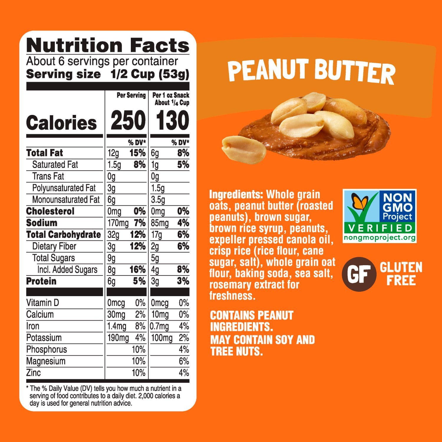Bear Naked Peanut Butter Granola Cereal, Good Source of Fiber, 12  oz Bag Image 8 of 11