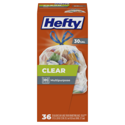 Hefty Ultra Strong Multipurpose Large Trash Bags, Black, 33 Gallon, 40 Count, White Pine Breeze Scent