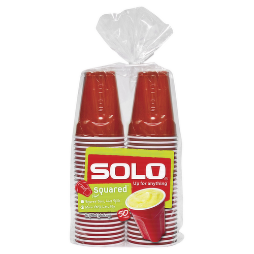 Solo Disposable Plastic Cups, Clear, 18oz, 25 Count