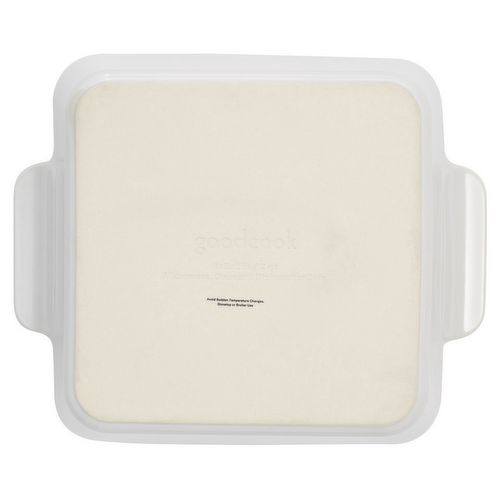 GoodCook Ceramic Stoneware 8x8 inch square cake Pan,, 2 quart white