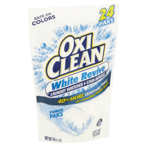 OxiClean White Revive Laundry Whitener + Stain Remover Power Paks, 24  count, 21.1 oz