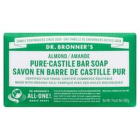 Dr Bronner - Pure Castile Bar Soap Almond, 140 Gram