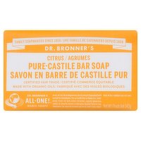Dr Bronner - Pure Castile Bar Soap Orange, 140 Gram