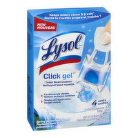 Lysol - Click Gel Toilet Bowl Cleaner - Spring Waterfall, 4 Each