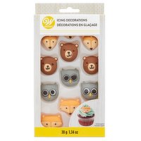 Wilton - Royal Icing Decorations, Woodland Animals, 12 Each