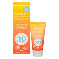 Derma E S - Sun Defense Clear Zinc Face Sunscreen SPF 30, 56 Gram
