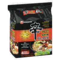 NONG SHIM - Shin Ramyun Black Noodle Soup, 4 Each