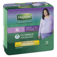 Depend - Night Defense Underwear For Women - XL, 12 Each