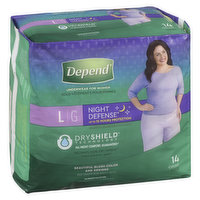 Depend - Night Defense Underwear For Women - Large, 14 Each