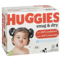 HUGGIES - Snug & Dry Diapers Mega col Size4, 148 Each