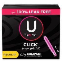 U By Kotex - Click Unscented Tampons, Regular, 45 Each