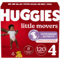 HUGGIES - Little Movers Diapers Step 4 Mega, 120 Each