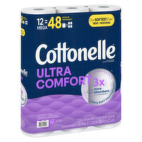 Cottonelle - Ultra Comfort Bathroom Tissue 3X, 2Ply, 12 Each