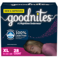 Goodnites - Girls Bedtime Bedwetting Underwear, Giga Pack  XL, 28 Each