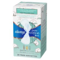 Always Pure Cotton Feminine Pads With Wings, Size 1, Regular