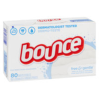 Bounce - Fabric Softener Sheets Free & Gentle, 80 Each