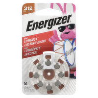Energizer - Long Tabs Hearing Aid Batteries 312, 8 Each
