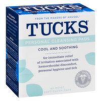 Tucks - Personal Cleansing Pads Coo & Soothing, 40 Each