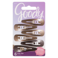 Goody - Snap Clips - Brunette, 6 Each